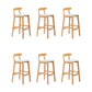 Upholstered Indoor Bar Stool Nordic Solid Wood Bar Stools with Natural Base