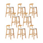 Upholstered Indoor Bar Stool Nordic Solid Wood Bar Stools with Natural Base