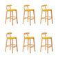 Upholstered Indoor Bar Stool Nordic Solid Wood Bar Stools with Natural Base