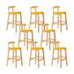 Upholstered Indoor Bar Stool Nordic Solid Wood Bar Stools with Natural Base