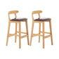 Upholstered Indoor Bar Stool Nordic Solid Wood Bar Stools with Natural Base