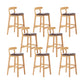 Upholstered Indoor Bar Stool Nordic Solid Wood Bar Stools with Natural Base