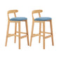 Upholstered Indoor Bar Stool Nordic Solid Wood Bar Stools with Natural Base