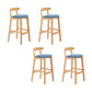 Upholstered Indoor Bar Stool Nordic Solid Wood Bar Stools with Natural Base