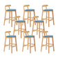 Upholstered Indoor Bar Stool Nordic Solid Wood Bar Stools with Natural Base