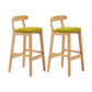Upholstered Indoor Bar Stool Nordic Solid Wood Bar Stools with Natural Base