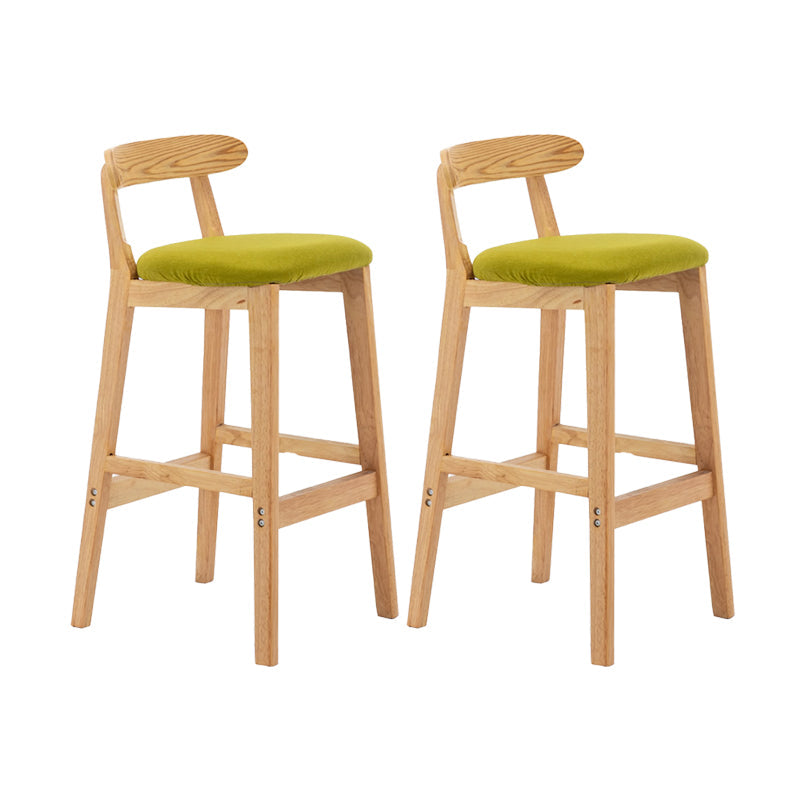 Upholstered Indoor Bar Stool Nordic Solid Wood Bar Stools with Natural Base