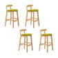 Upholstered Indoor Bar Stool Nordic Solid Wood Bar Stools with Natural Base