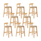 Upholstered Indoor Bar Stool Nordic Solid Wood Bar Stools with Natural Base