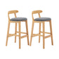 Upholstered Indoor Bar Stool Nordic Solid Wood Bar Stools with Natural Base