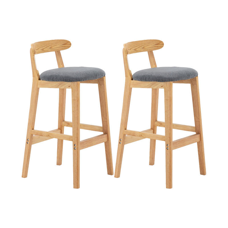 Upholstered Indoor Bar Stool Nordic Solid Wood Bar Stools with Natural Base