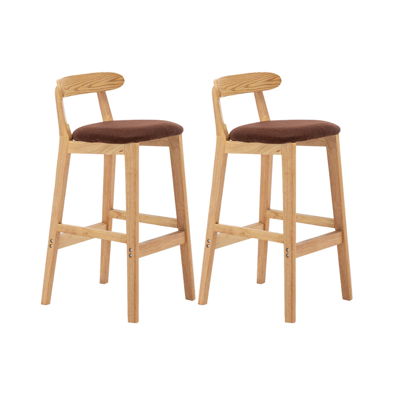 Upholstered Indoor Bar Stool Nordic Solid Wood Bar Stools with Natural Base