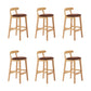 Upholstered Indoor Bar Stool Nordic Solid Wood Bar Stools with Natural Base