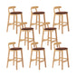 Upholstered Indoor Bar Stool Nordic Solid Wood Bar Stools with Natural Base