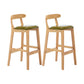 Upholstered Indoor Bar Stool Nordic Solid Wood Bar Stools with Natural Base