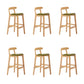 Upholstered Indoor Bar Stool Nordic Solid Wood Bar Stools with Natural Base