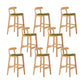 Upholstered Indoor Bar Stool Nordic Solid Wood Bar Stools with Natural Base