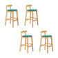 Upholstered Indoor Bar Stool Nordic Solid Wood Bar Stools with Natural Base