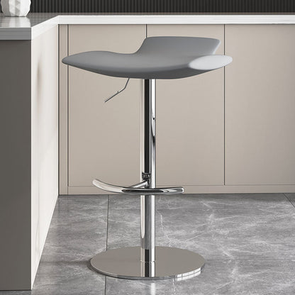 Tabouret de bar à tabouret de barre pivotant sans bras réglable avec base chromée