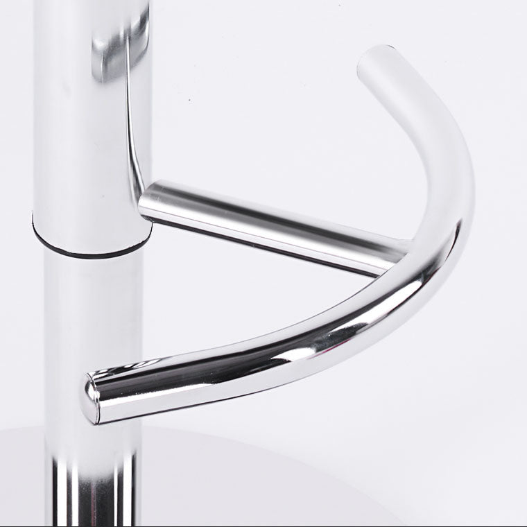 Tabouret de bar à tabouret de barre pivotant sans bras réglable avec base chromée