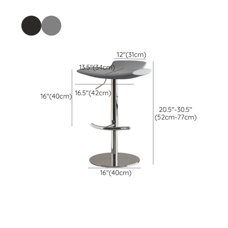 Tabouret de bar à tabouret de barre pivotant sans bras réglable avec base chromée