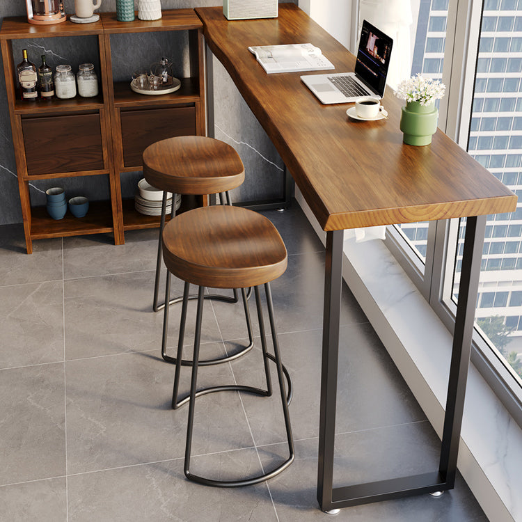 Modern Rectangle Wood Bar Table Metal Base for Milk Tea Shop Clearhalo 'Bar Furniture' 'Bar Tables' 'bar_tables' 'furn' 'furn_bar_tables' 'Furniture' 'Kitchen & Dining Furniture' 7270245