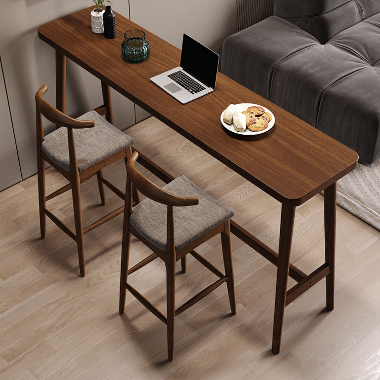 Table de salle à manger de bar d'intérieur rectangulaire, table de tabouret de bar en bois massif