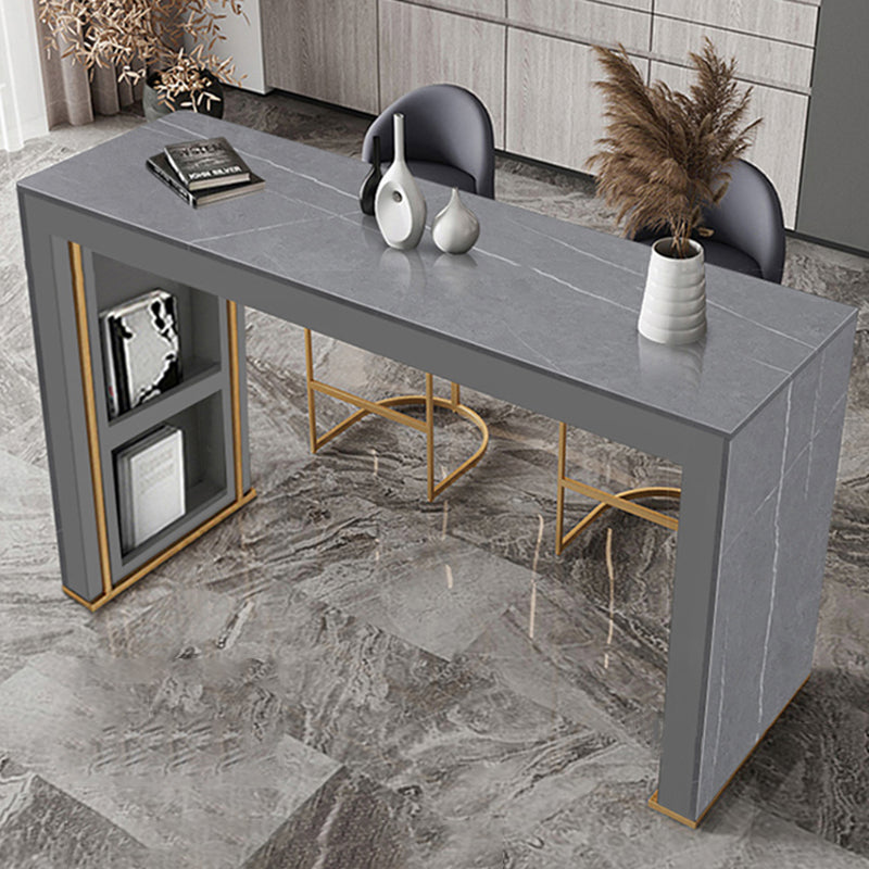 Modern Rectangle Stone Counter Table 1/3 Pieces Bar Table Set for Kitchen Clearhalo 'Bar Furniture' 'furn' 'furn_home_bar_bar_sets' 'Furniture' 'Home Bars & Bar Sets' 'home_bar_bar_sets' 'Kitchen & Dining Furniture' 7270339