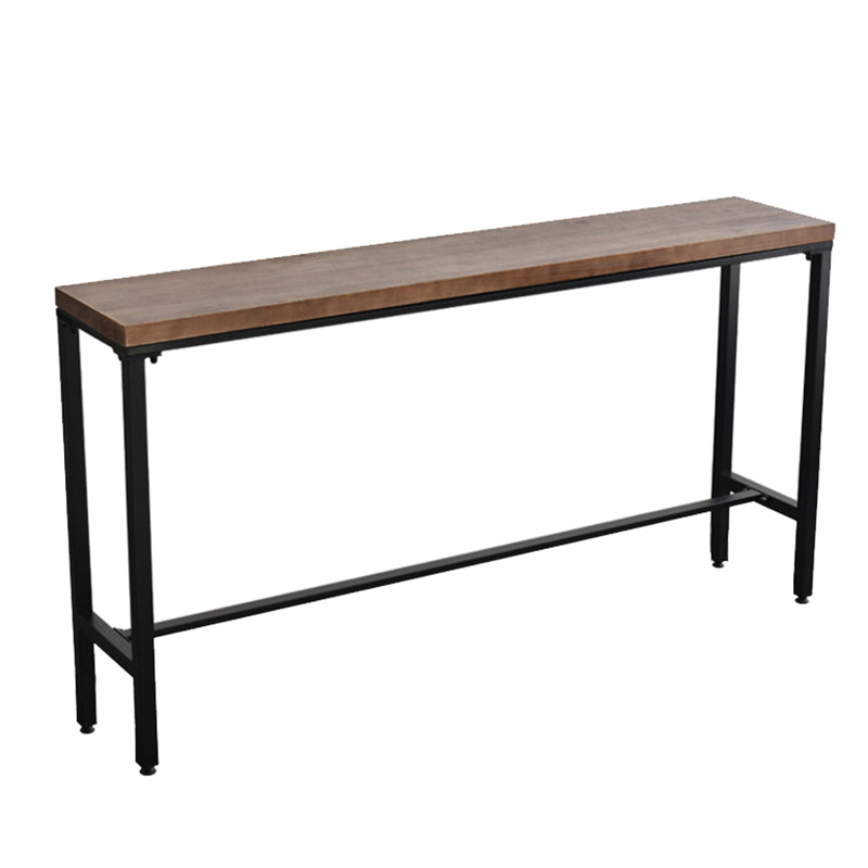 Solid Wood Top Bar Table Set 1/3/5 Pcs Iron Frame Bar Table and Stools Table 1 Piece Clearhalo 'Bar Furniture' 'furn' 'furn_home_bar_bar_sets' 'Furniture' 'Home Bars & Bar Sets' 'home_bar_bar_sets' 'Kitchen & Dining Furniture' 7270361