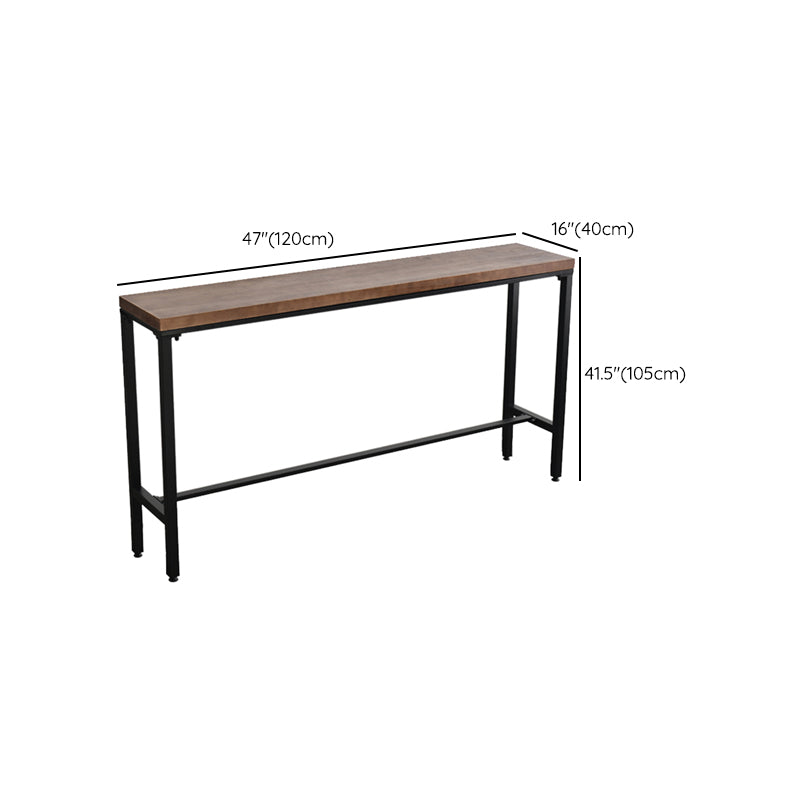Solid Wood Top Bar Table Set 1/3/5 Pcs Iron Frame Bar Table and Stools Clearhalo 'Bar Furniture' 'furn' 'furn_home_bar_bar_sets' 'Furniture' 'Home Bars & Bar Sets' 'home_bar_bar_sets' 'Kitchen & Dining Furniture' 7270367