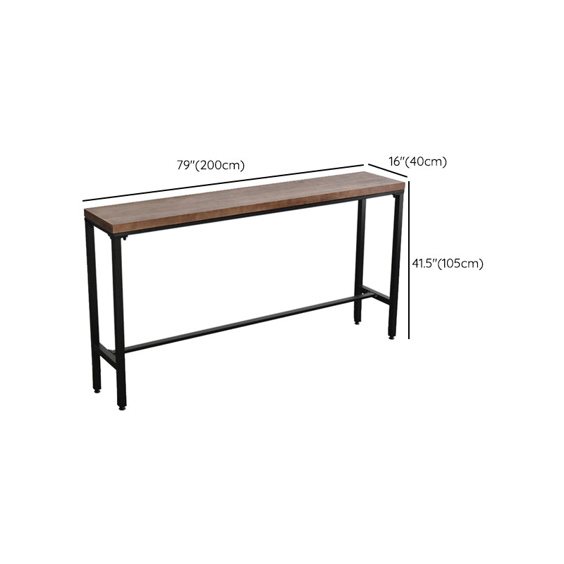 Solid Wood Top Bar Table Set 1/3/5 Pcs Iron Frame Bar Table and Stools Clearhalo 'Bar Furniture' 'furn' 'furn_home_bar_bar_sets' 'Furniture' 'Home Bars & Bar Sets' 'home_bar_bar_sets' 'Kitchen & Dining Furniture' 7270371
