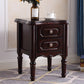 Traditional Night Table Drawer Storage Rubber Wood Nightstand with Legs