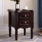 Traditional Night Table Drawer Storage Rubber Wood Nightstand with Legs