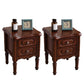 Traditional Night Table Drawer Storage Rubber Wood Nightstand with Legs