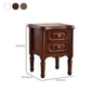 Traditional Night Table Drawer Storage Rubber Wood Nightstand with Legs