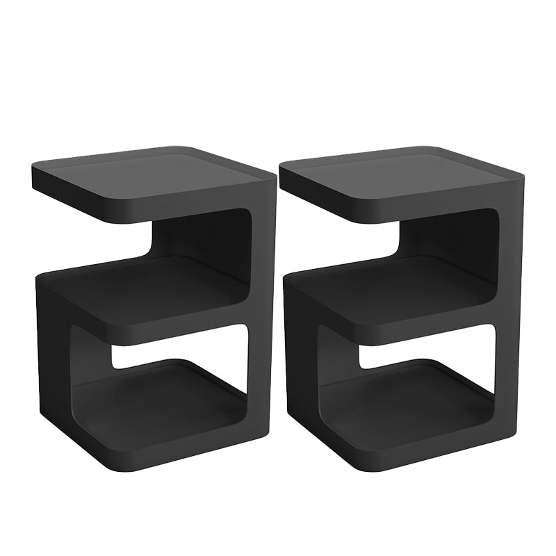 Table de nuit moderne en métal en métal ouvert pour chambre à coucher