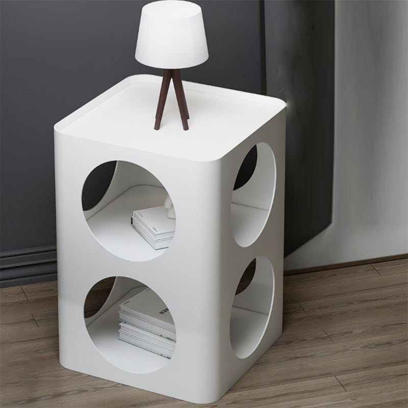 Table de nuit moderne en métal en métal ouvert pour chambre à coucher