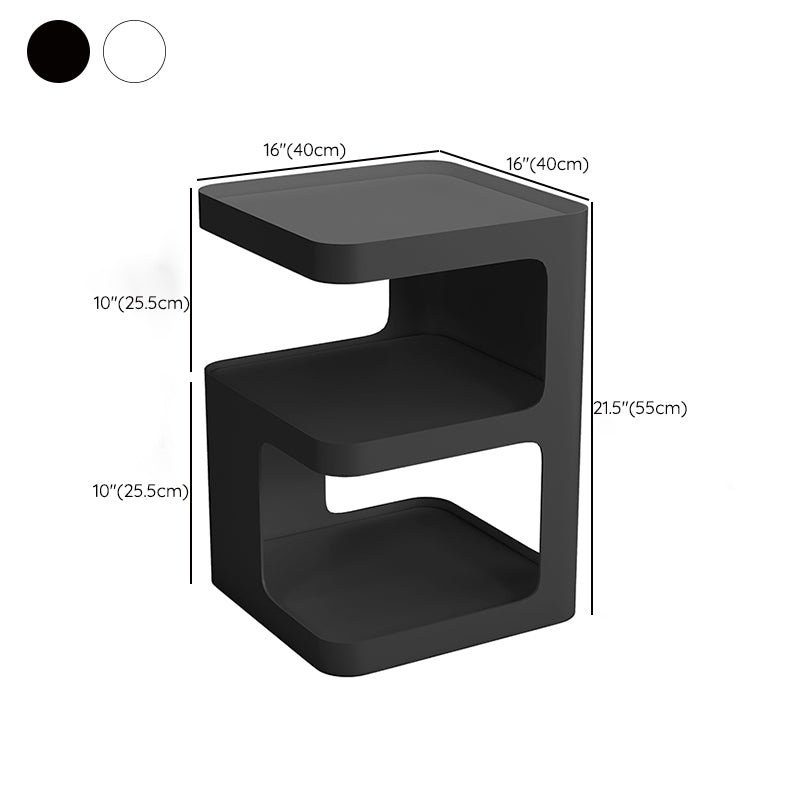 Table de nuit moderne en métal en métal ouvert pour chambre à coucher