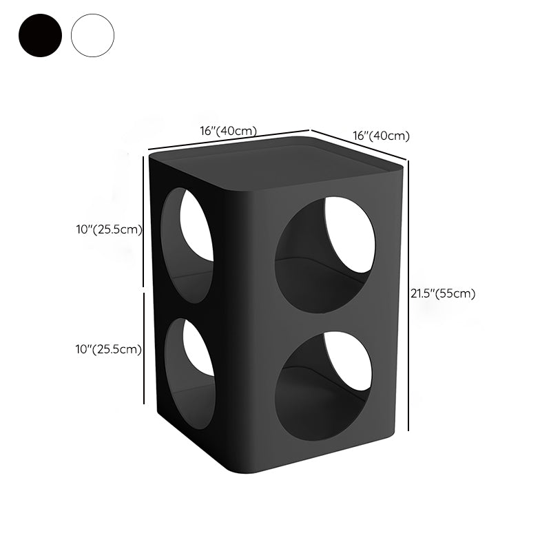 Table de nuit moderne en métal en métal ouvert pour chambre à coucher