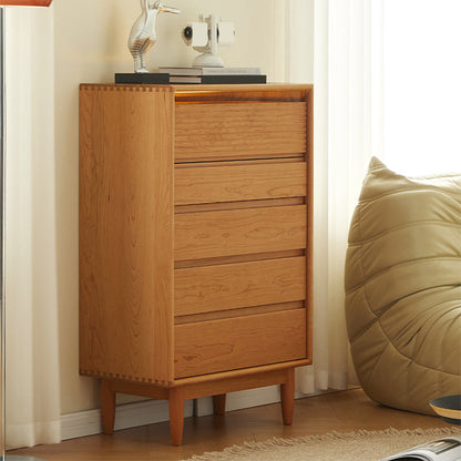 Mid-Century Modern Rectangle Accent Chest Solid Wood Natural Accent Chest Cherry Clearhalo 'Cabinets & Chests' 'cabinets_chests' 'furn' 'furn_cabinets_chests' 'Furniture' 'Living Room Furniture' 7270643