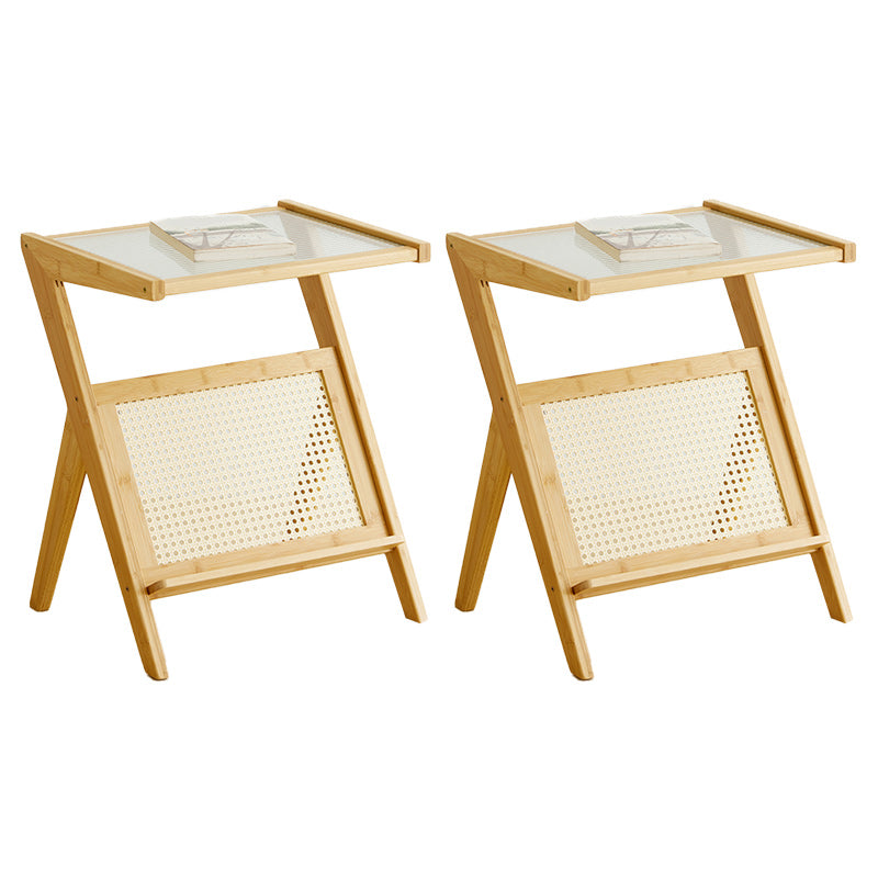 14" Wide Contemporary Corner Table Clear Rectangular Side Table Natural 2 Clearhalo 'Coffee & Accent Tables' 'End & Side Tables' 'end_side_tables' 'furn' 'furn_end_side_tables' 'Furniture' 'Living Room Furniture' 7270669