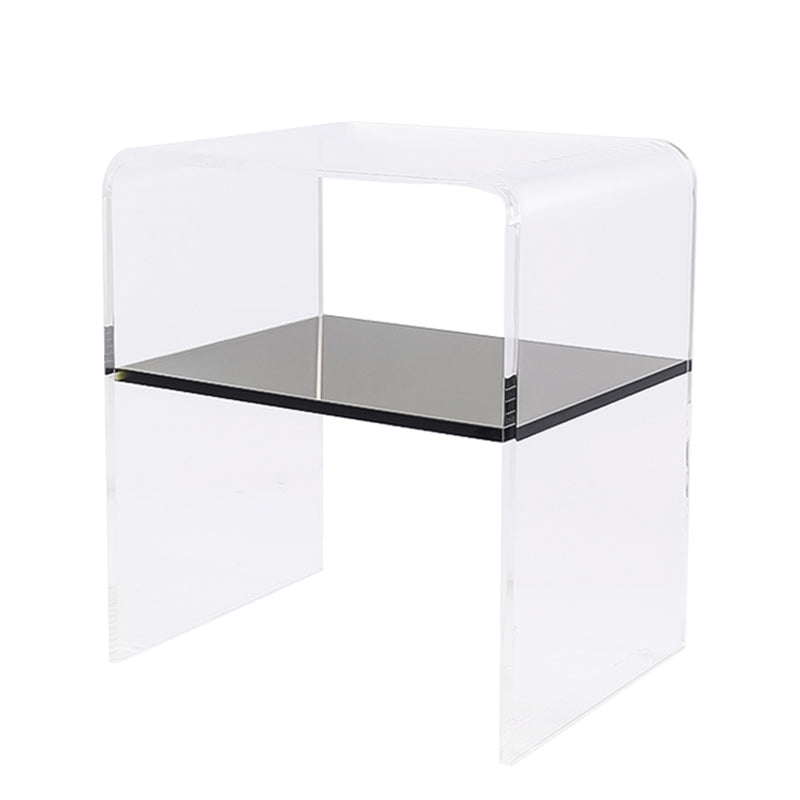 12" Wide Glam Corner Table Acrylic Storage Accent Side Table Clearhalo 'Coffee & Accent Tables' 'End & Side Tables' 'end_side_tables' 'furn' 'furn_end_side_tables' 'Furniture' 'Living Room Furniture' 7270703