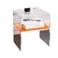 12" Wide Glam Corner Table Acrylic Storage Accent Side Table Orange Clear 1 Clearhalo 'Coffee & Accent Tables' 'End & Side Tables' 'end_side_tables' 'furn' 'furn_end_side_tables' 'Furniture' 'Living Room Furniture' 7270706
