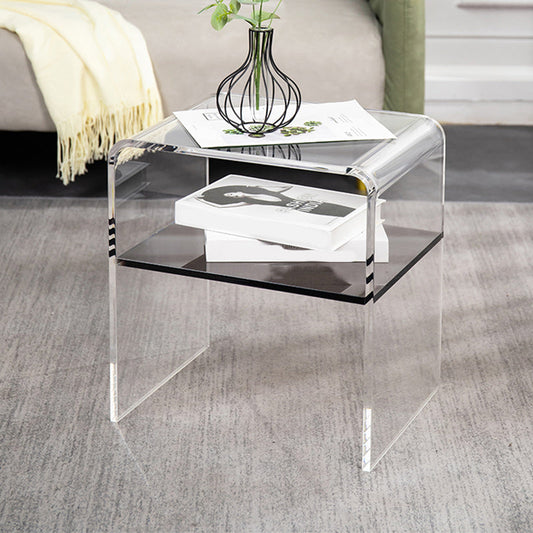 12" Wide Glam Corner Table Acrylic Storage Accent Side Table Clearhalo 'Coffee & Accent Tables' 'End & Side Tables' 'end_side_tables' 'furn' 'furn_end_side_tables' 'Furniture' 'Living Room Furniture' 7270708