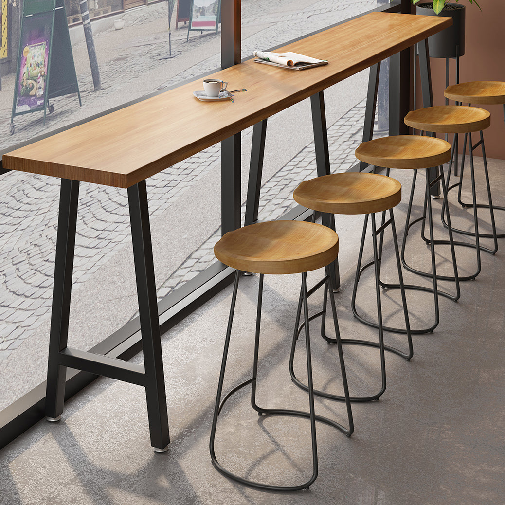 Tavolo da pranzo da bar moderno per interni Tavolo sgabello da bar in metallo e legno