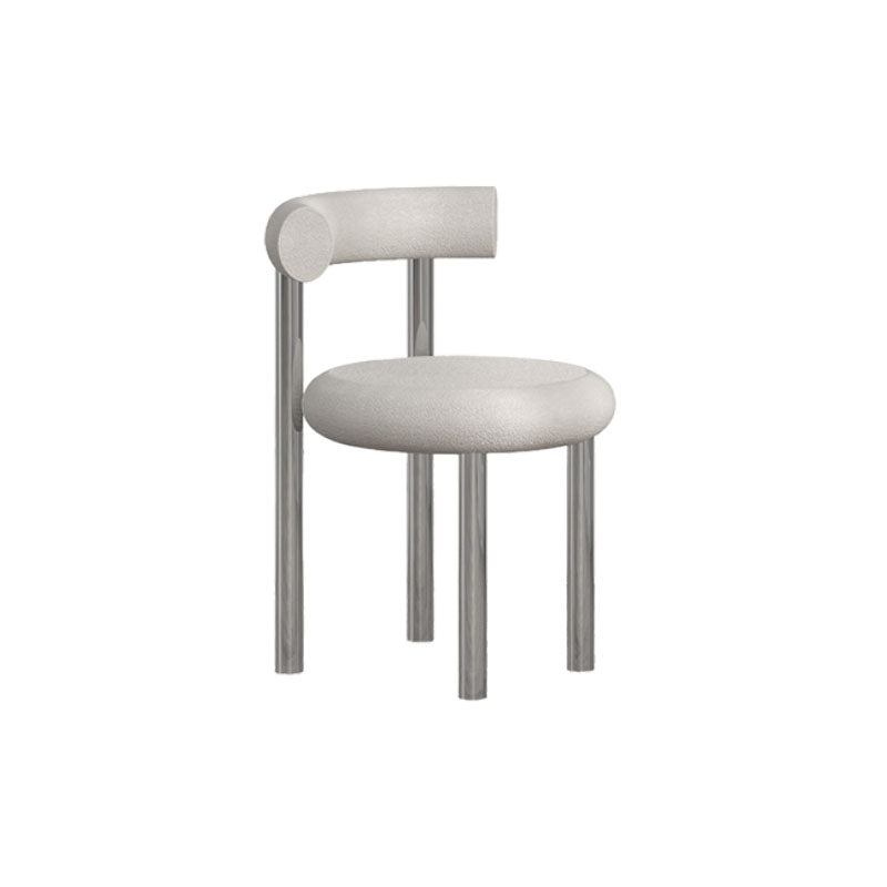 Contemporary Style Side Chair Metal Open Back Dining Room Chair for Home Off-White 1 Piece Clearhalo 'Dining Chairs' 'Dining Tables & Seating' 'dining_chair' 'furn' 'furn_dining_chair' 'Furniture' 'Kitchen & Dining Furniture' 7270946