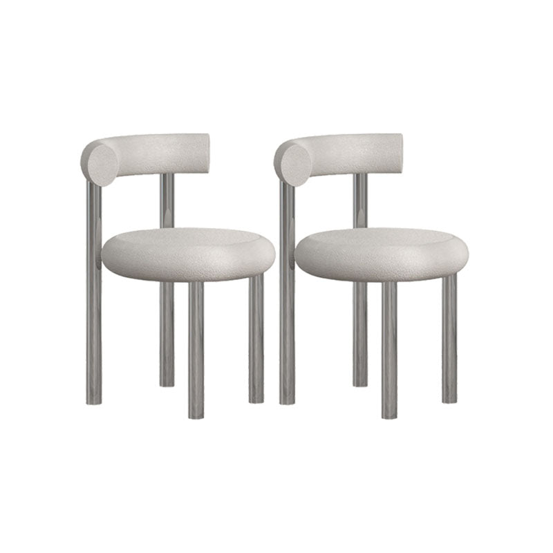 Contemporary Style Side Chair Metal Open Back Dining Room Chair for Home Off-White 2 Piece Set Clearhalo 'Dining Chairs' 'Dining Tables & Seating' 'dining_chair' 'furn' 'furn_dining_chair' 'Furniture' 'Kitchen & Dining Furniture' 7270948