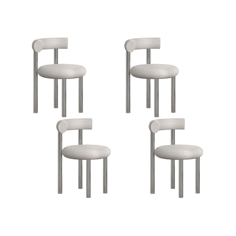 Contemporary Style Side Chair Metal Open Back Dining Room Chair for Home Off-White 4 Piece Set Clearhalo 'Dining Chairs' 'Dining Tables & Seating' 'dining_chair' 'furn' 'furn_dining_chair' 'Furniture' 'Kitchen & Dining Furniture' 7270949