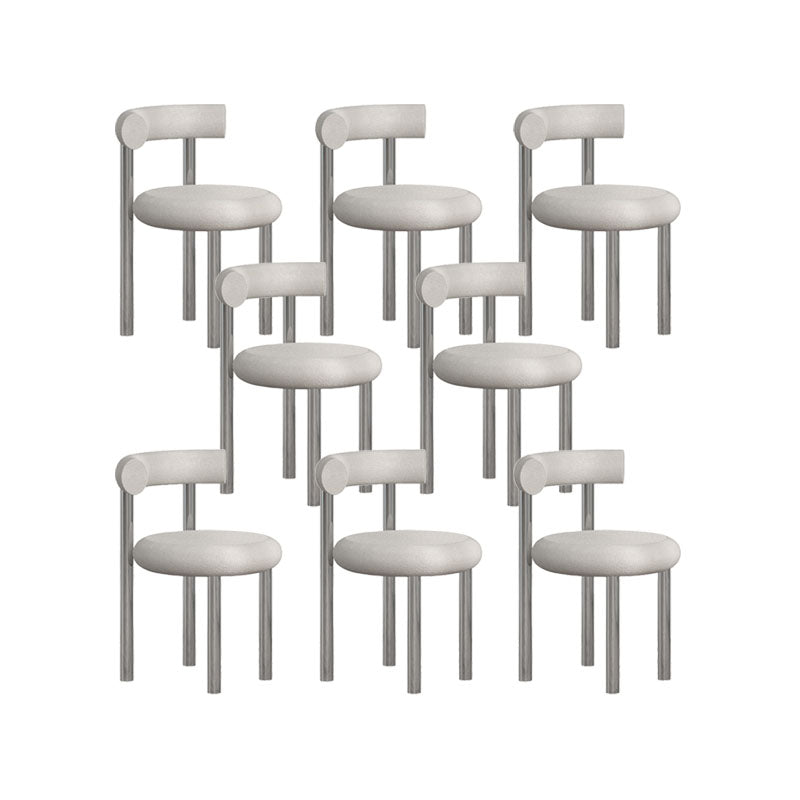 Contemporary Style Side Chair Metal Open Back Dining Room Chair for Home Off-White 8 Piece Set Clearhalo 'Dining Chairs' 'Dining Tables & Seating' 'dining_chair' 'furn' 'furn_dining_chair' 'Furniture' 'Kitchen & Dining Furniture' 7270954