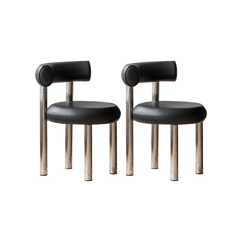 Contemporary Style Side Chair Metal Open Back Dining Room Chair for Home Black 2 Piece Set Clearhalo 'Dining Chairs' 'Dining Tables & Seating' 'dining_chair' 'furn' 'furn_dining_chair' 'Furniture' 'Kitchen & Dining Furniture' 7270957